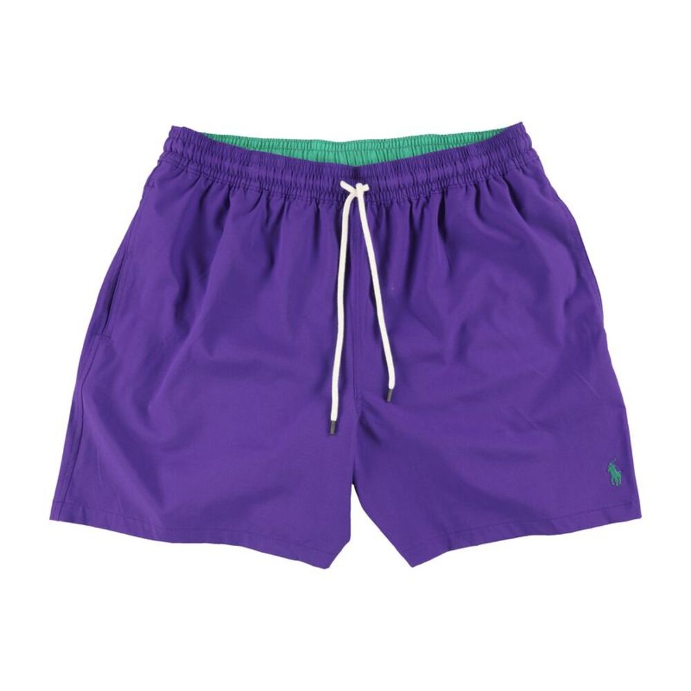 Ralph Lauren Mens Embroidered Swim Bottom Trunks, Purple, 2XL, DM